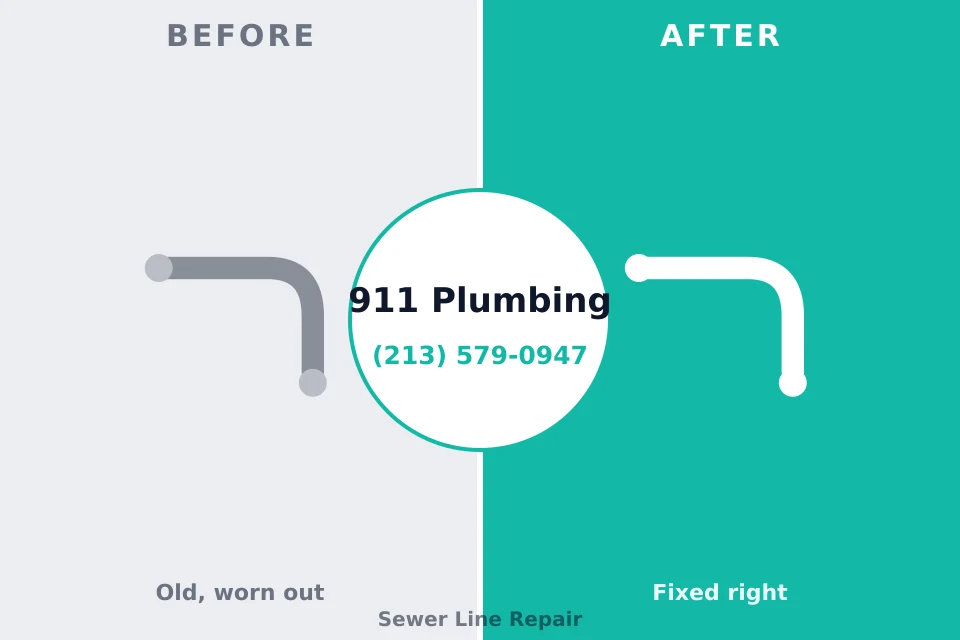 Before and after: plumbing repair Hometown, PA